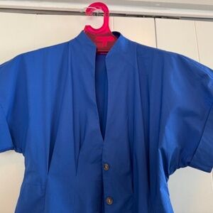 BANANA REOUBLIC Cotton Poplin Shirt Dress - Color Cobalt - Size 8